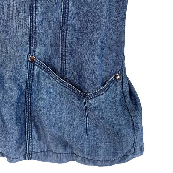 utility denim blue jean style jacket in Tencel  3/4 sleeve size 11 San Francisco - Picture 10 of 16